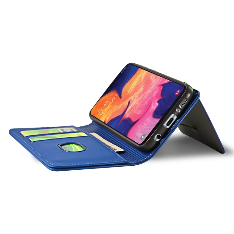 For Samsung Galaxy A10e Strong Magnetism Liquid Feel Horizontal Flip Leather Case with Holder & Card Slots & Wallet