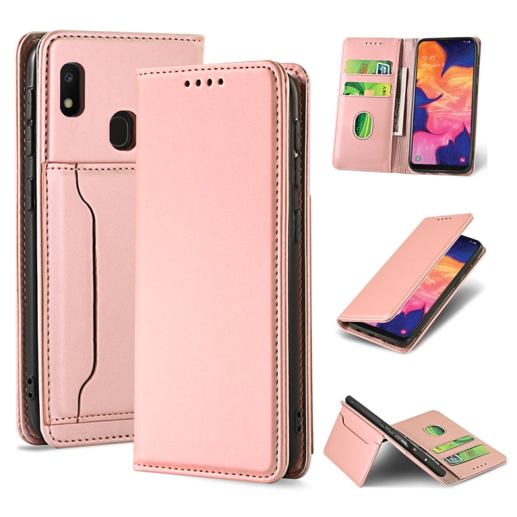 For Samsung Galaxy A10e Strong Magnetism Liquid Feel Horizontal Flip Leather Case with Holder & Card Slots & Wallet