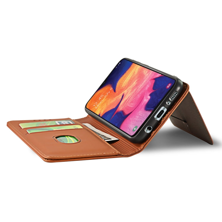 For Samsung Galaxy A10e Strong Magnetism Liquid Feel Horizontal Flip Leather Case with Holder & Card Slots & Wallet