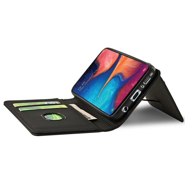 For Samsung Galaxy A20e Strong Magnetism Liquid Feel Horizontal Flip Leather Case with Holder & Card Slots & Wallet