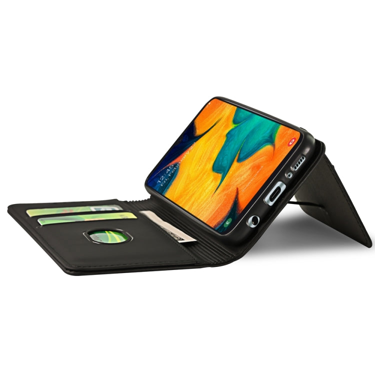 For Samsung Galaxy A30 Strong Magnetism Liquid Feel Horizontal Flip Leather Case with Holder & Card Slots & Wallet