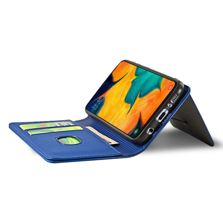 For Samsung Galaxy A30 Strong Magnetism Liquid Feel Horizontal Flip Leather Case with Holder & Card Slots & Wallet