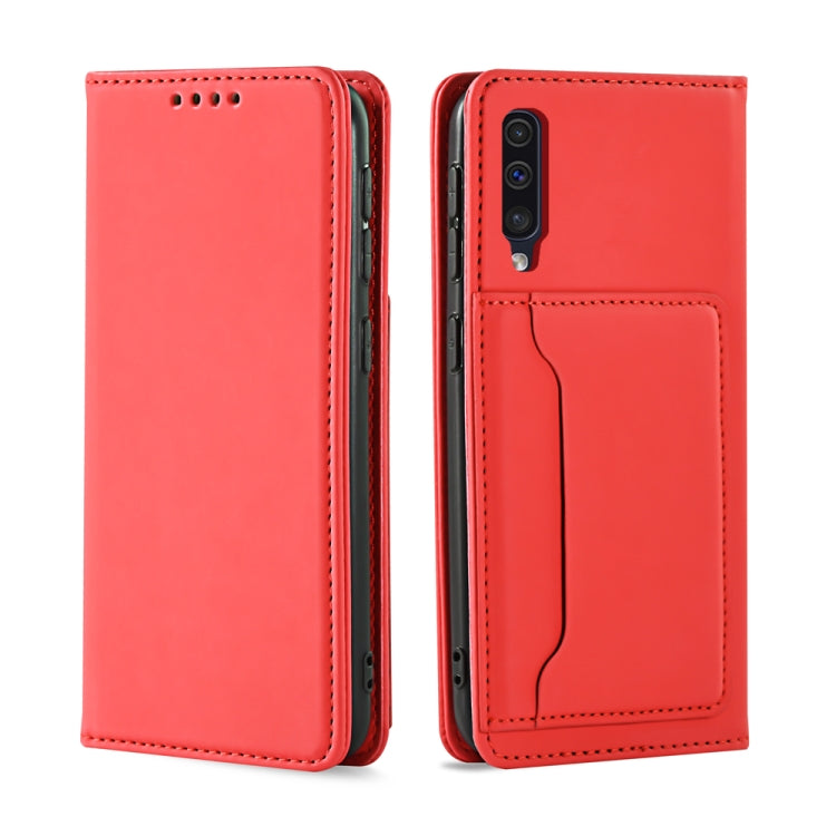 For Samsung Galaxy A30s Strong Magnetism Liquid Feel Horizontal Flip Leather Case with Holder & Card Slots & Wallet