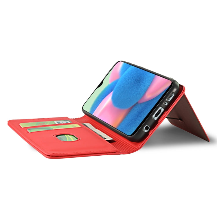 For Samsung Galaxy A30s Strong Magnetism Liquid Feel Horizontal Flip Leather Case with Holder & Card Slots & Wallet