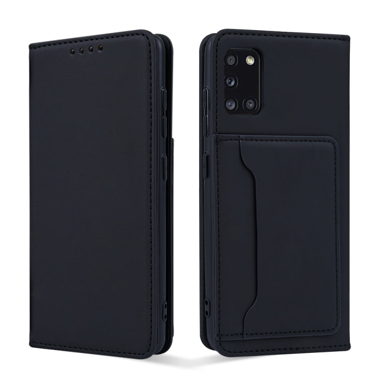 For Samsung Galaxy A31 Strong Magnetism Liquid Feel Horizontal Flip Leather Case with Holder & Card Slots & Wallet