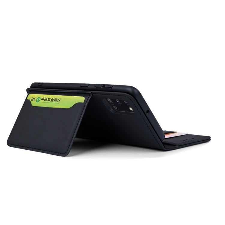 For Samsung Galaxy A31 Strong Magnetism Liquid Feel Horizontal Flip Leather Case with Holder & Card Slots & Wallet