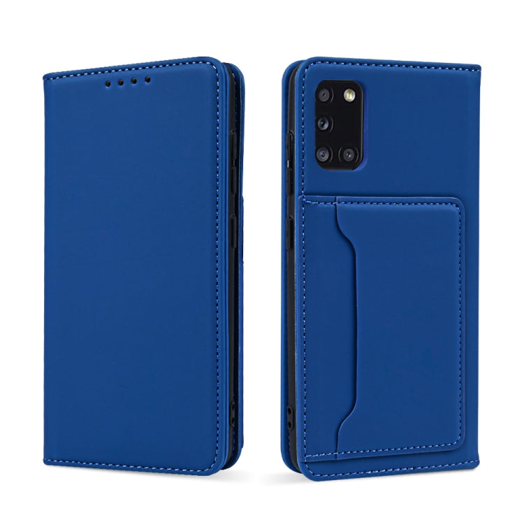 For Samsung Galaxy A31 Strong Magnetism Liquid Feel Horizontal Flip Leather Case with Holder & Card Slots & Wallet