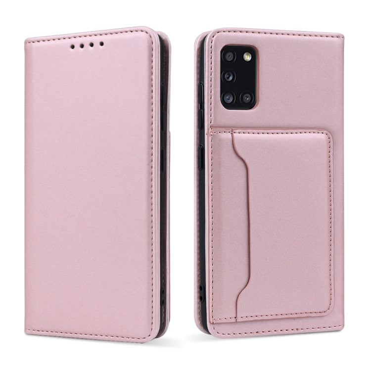 For Samsung Galaxy A31 Strong Magnetism Liquid Feel Horizontal Flip Leather Case with Holder & Card Slots & Wallet