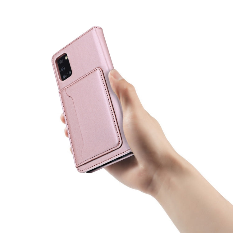 For Samsung Galaxy A31 Strong Magnetism Liquid Feel Horizontal Flip Leather Case with Holder & Card Slots & Wallet