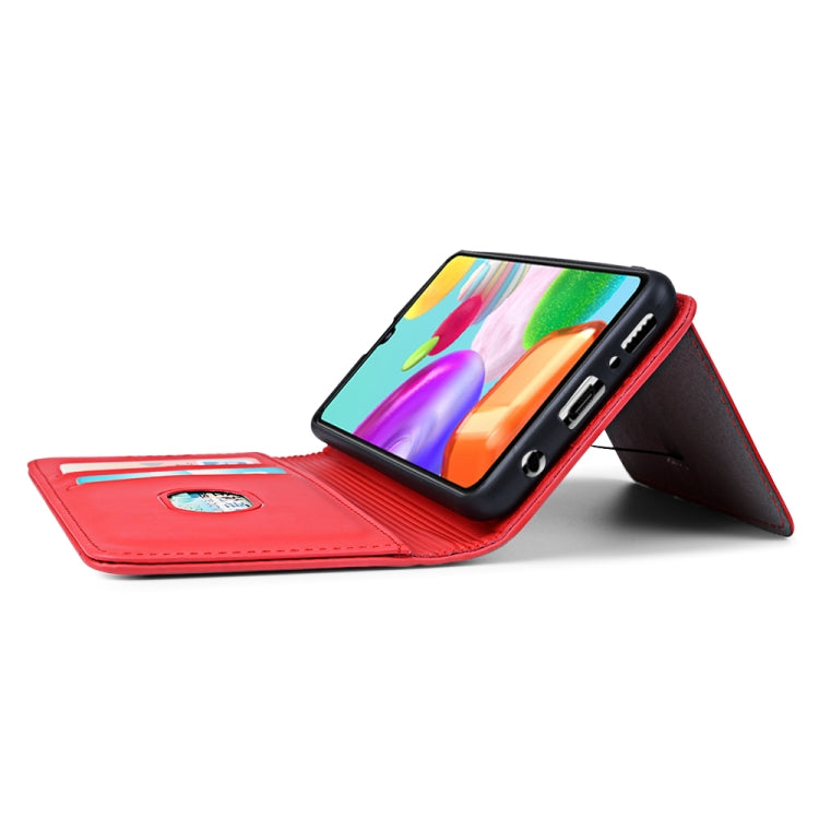 For Samsung Galaxy A41 Strong Magnetism Liquid Feel Horizontal Flip Leather Case with Holder & Card Slots & Wallet