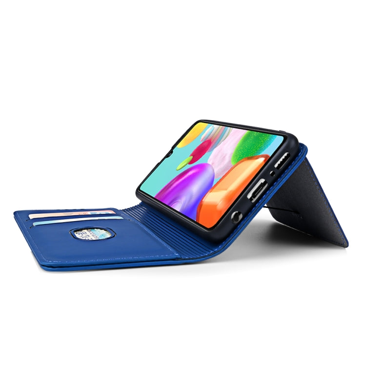 For Samsung Galaxy A41 Strong Magnetism Liquid Feel Horizontal Flip Leather Case with Holder & Card Slots & Wallet