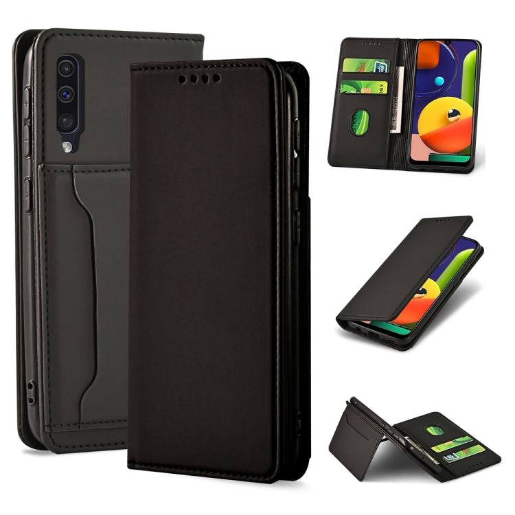 For Samsung Galaxy A50s Strong Magnetism Liquid Feel Horizontal Flip Leather Case with Holder & Card Slots & Wallet