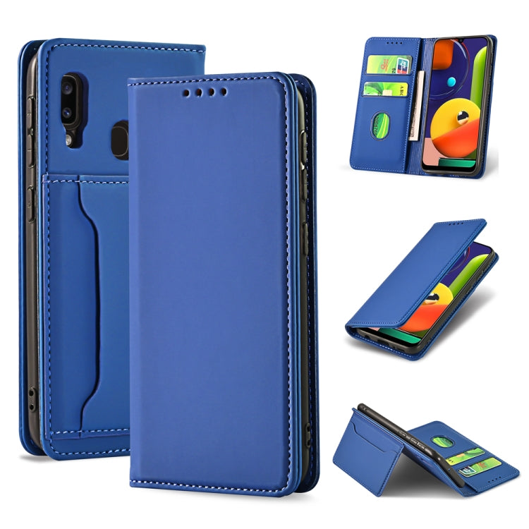 For Samsung Galaxy A50s Strong Magnetism Liquid Feel Horizontal Flip Leather Case with Holder & Card Slots & Wallet