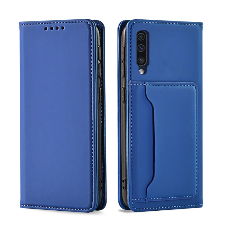 For Samsung Galaxy A50s Strong Magnetism Liquid Feel Horizontal Flip Leather Case with Holder & Card Slots & Wallet