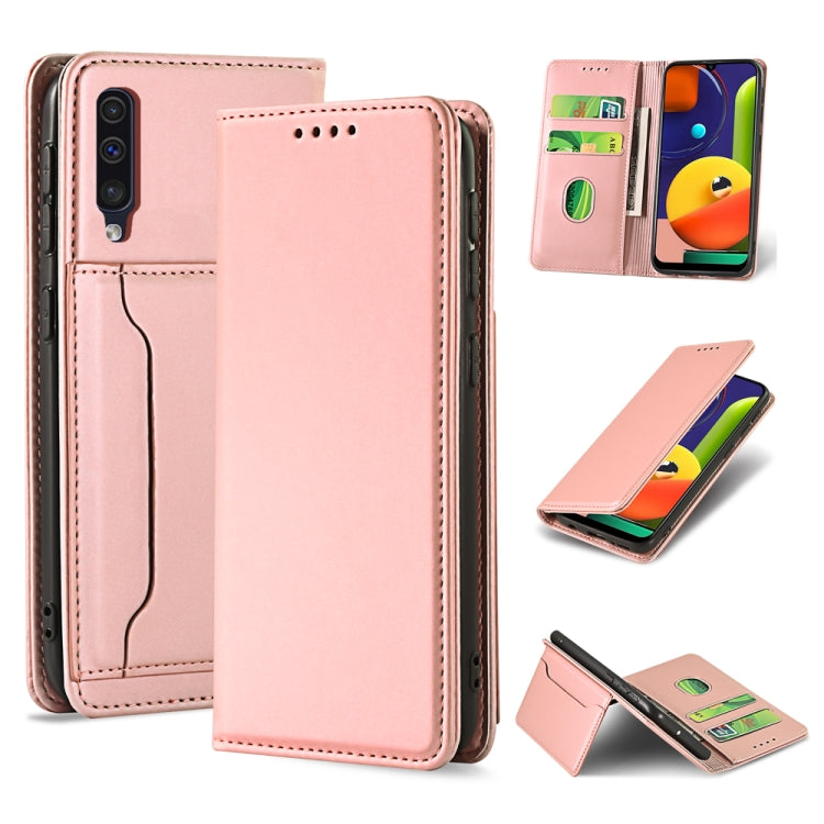 For Samsung Galaxy A50s Strong Magnetism Liquid Feel Horizontal Flip Leather Case with Holder & Card Slots & Wallet