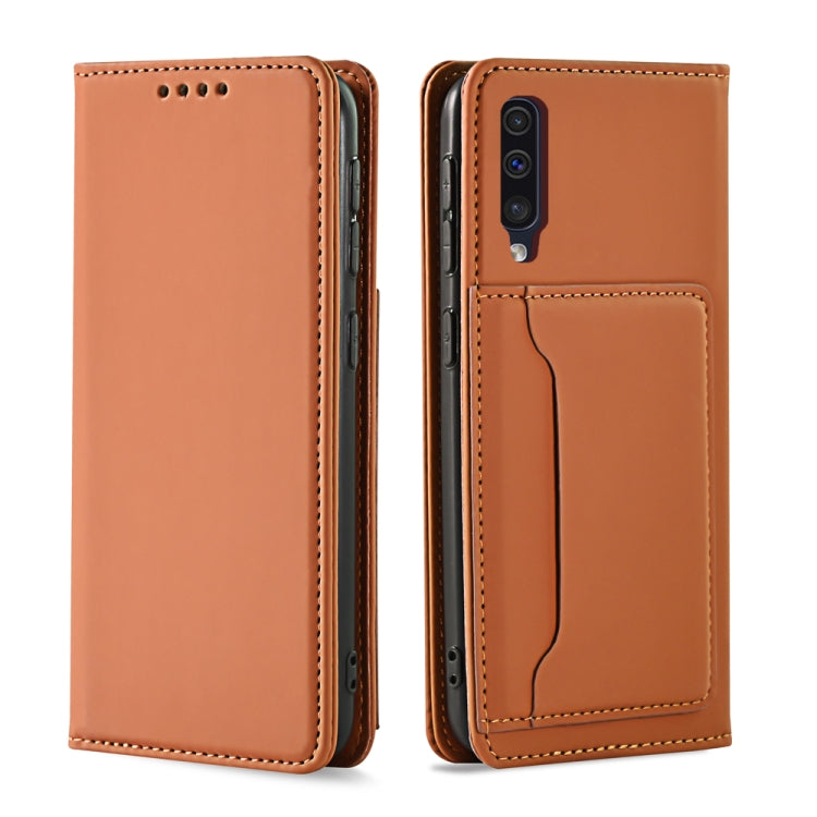 For Samsung Galaxy A50s Strong Magnetism Liquid Feel Horizontal Flip Leather Case with Holder & Card Slots & Wallet