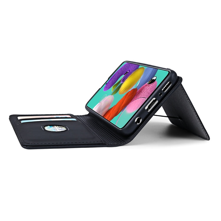 For Samsung Galaxy A51 Strong Magnetism Liquid Feel Horizontal Flip Leather Case with Holder & Card Slots & Wallet