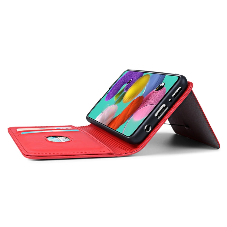 For Samsung Galaxy A51 Strong Magnetism Liquid Feel Horizontal Flip Leather Case with Holder & Card Slots & Wallet