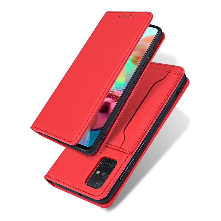 For Samsung Galaxy A51 Strong Magnetism Liquid Feel Horizontal Flip Leather Case with Holder & Card Slots & Wallet