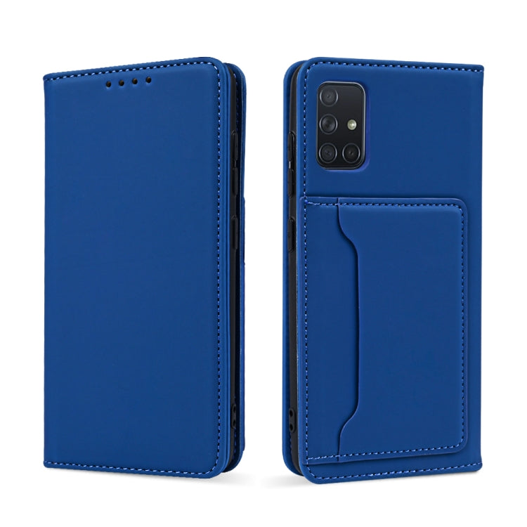For Samsung Galaxy A51 Strong Magnetism Liquid Feel Horizontal Flip Leather Case with Holder & Card Slots & Wallet