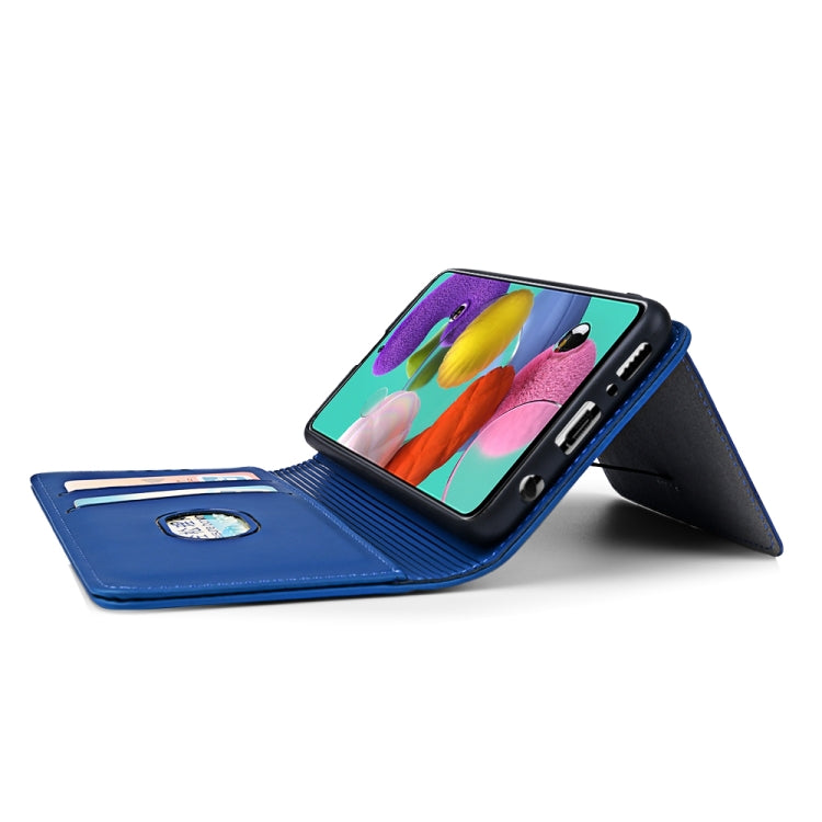 For Samsung Galaxy A51 Strong Magnetism Liquid Feel Horizontal Flip Leather Case with Holder & Card Slots & Wallet