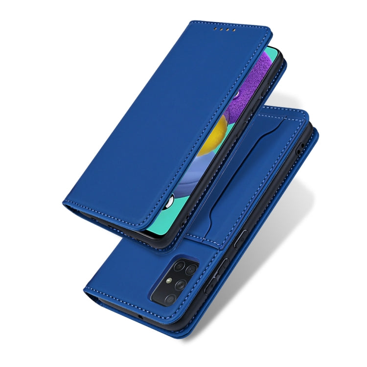 For Samsung Galaxy A51 Strong Magnetism Liquid Feel Horizontal Flip Leather Case with Holder & Card Slots & Wallet