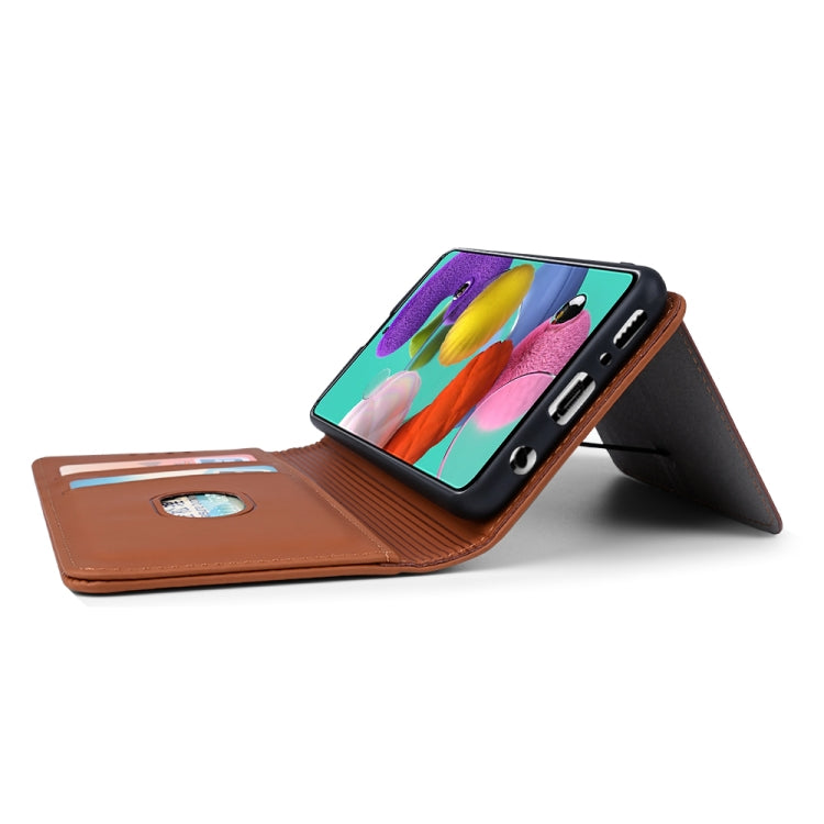 For Samsung Galaxy A51 Strong Magnetism Liquid Feel Horizontal Flip Leather Case with Holder & Card Slots & Wallet