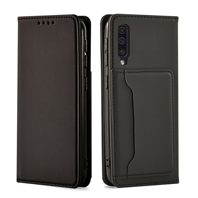 For Samsung Galaxy A70 Strong Magnetism Liquid Feel Horizontal Flip Leather Case with Holder & Card Slots & Wallet