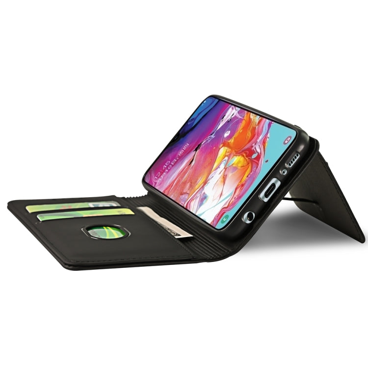For Samsung Galaxy A70 Strong Magnetism Liquid Feel Horizontal Flip Leather Case with Holder & Card Slots & Wallet