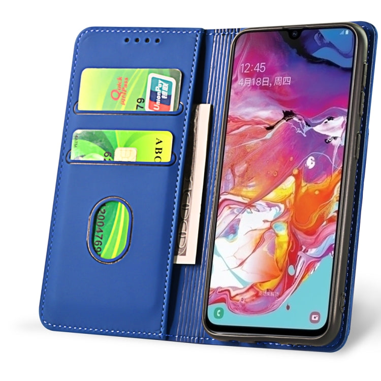 For Samsung Galaxy A70 Strong Magnetism Liquid Feel Horizontal Flip Leather Case with Holder & Card Slots & Wallet