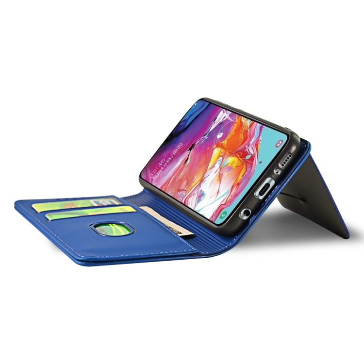 For Samsung Galaxy A70 Strong Magnetism Liquid Feel Horizontal Flip Leather Case with Holder & Card Slots & Wallet