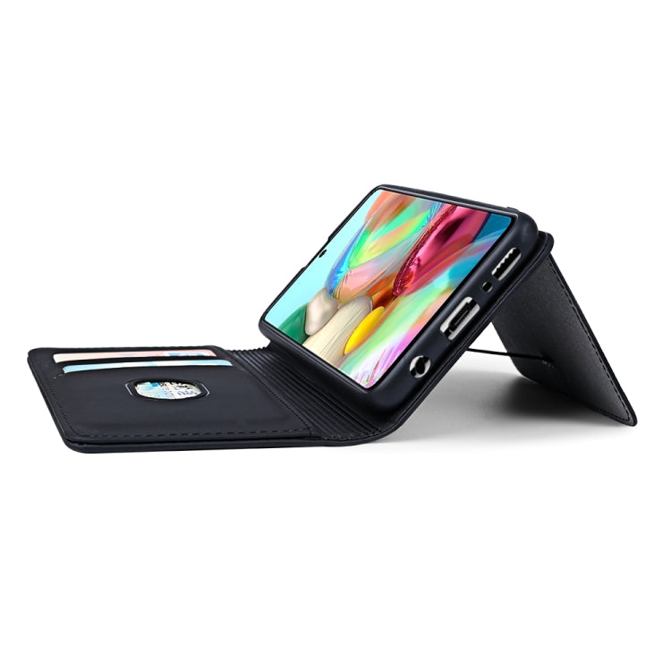 For Samsung Galaxy A71 Strong Magnetism Liquid Feel Horizontal Flip Leather Case with Holder & Card Slots & Wallet