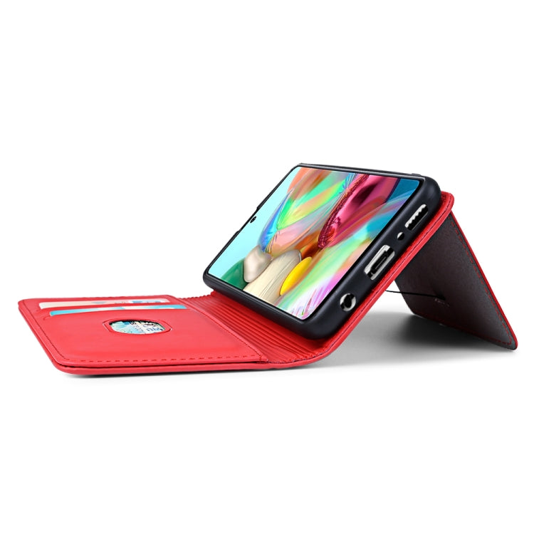 For Samsung Galaxy A71 Strong Magnetism Liquid Feel Horizontal Flip Leather Case with Holder & Card Slots & Wallet