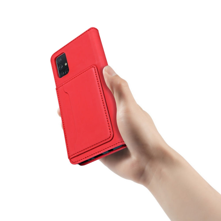 For Samsung Galaxy A71 Strong Magnetism Liquid Feel Horizontal Flip Leather Case with Holder & Card Slots & Wallet