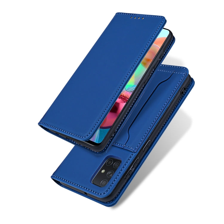 For Samsung Galaxy A71 Strong Magnetism Liquid Feel Horizontal Flip Leather Case with Holder & Card Slots & Wallet