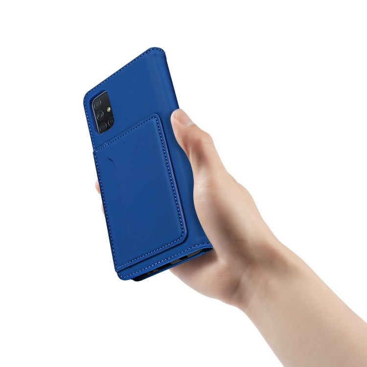 For Samsung Galaxy A71 Strong Magnetism Liquid Feel Horizontal Flip Leather Case with Holder & Card Slots & Wallet