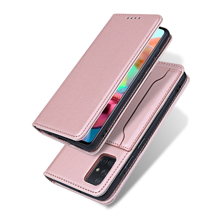 For Samsung Galaxy A71 Strong Magnetism Liquid Feel Horizontal Flip Leather Case with Holder & Card Slots & Wallet