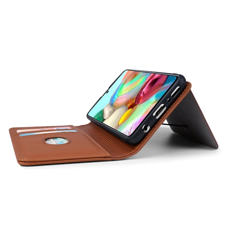 For Samsung Galaxy A71 Strong Magnetism Liquid Feel Horizontal Flip Leather Case with Holder & Card Slots & Wallet