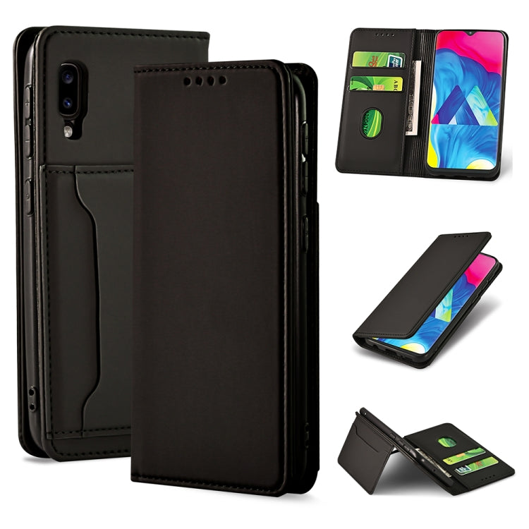 For Samsung Galaxy M10 Strong Magnetism Liquid Feel Horizontal Flip Leather Case with Holder & Card Slots & Wallet