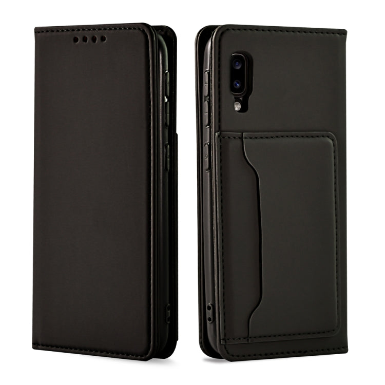 For Samsung Galaxy M10 Strong Magnetism Liquid Feel Horizontal Flip Leather Case with Holder & Card Slots & Wallet