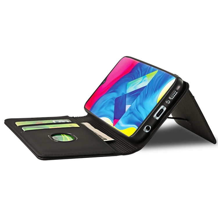 For Samsung Galaxy M10 Strong Magnetism Liquid Feel Horizontal Flip Leather Case with Holder & Card Slots & Wallet