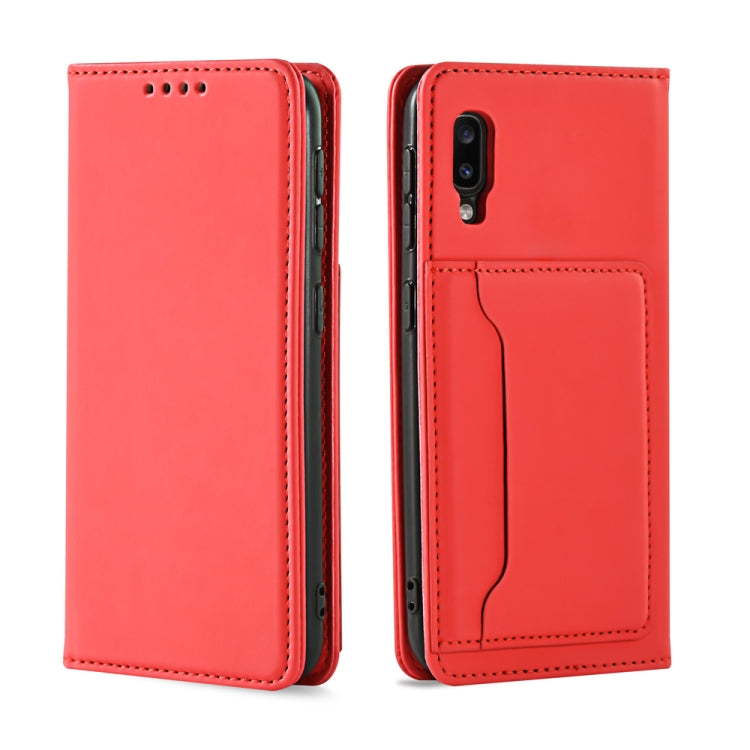 For Samsung Galaxy M10 Strong Magnetism Liquid Feel Horizontal Flip Leather Case with Holder & Card Slots & Wallet