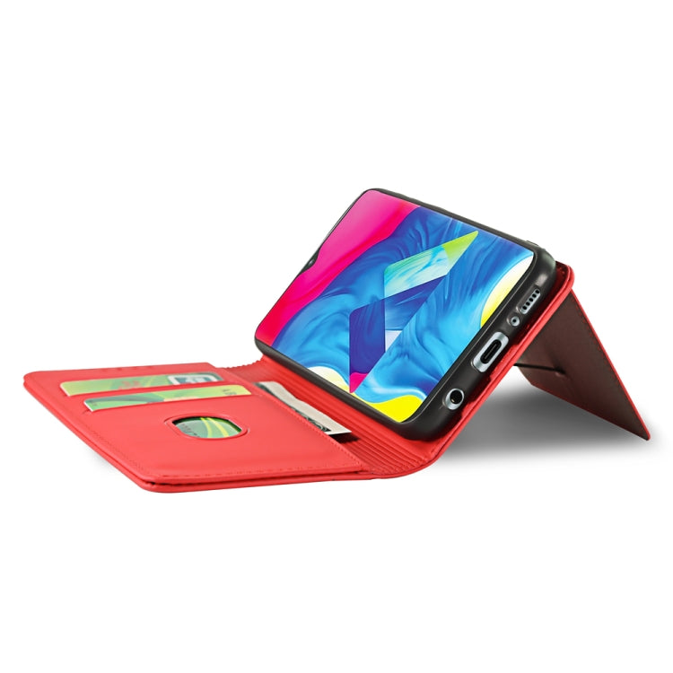 For Samsung Galaxy M10 Strong Magnetism Liquid Feel Horizontal Flip Leather Case with Holder & Card Slots & Wallet