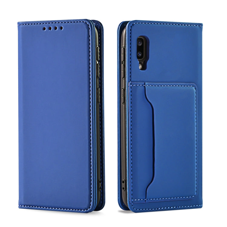 For Samsung Galaxy M10 Strong Magnetism Liquid Feel Horizontal Flip Leather Case with Holder & Card Slots & Wallet