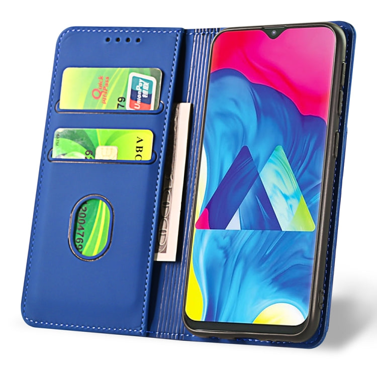 For Samsung Galaxy M10 Strong Magnetism Liquid Feel Horizontal Flip Leather Case with Holder & Card Slots & Wallet