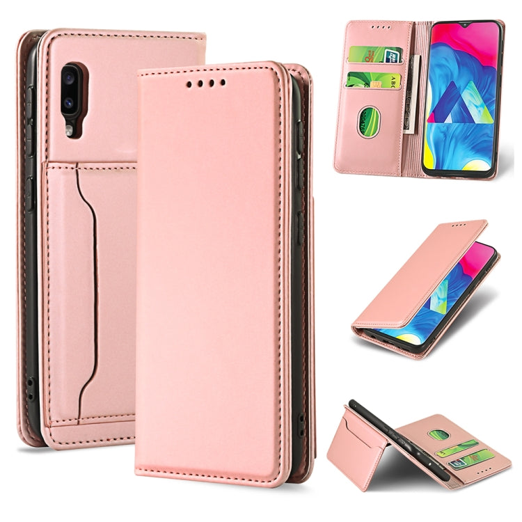 For Samsung Galaxy M10 Strong Magnetism Liquid Feel Horizontal Flip Leather Case with Holder & Card Slots & Wallet