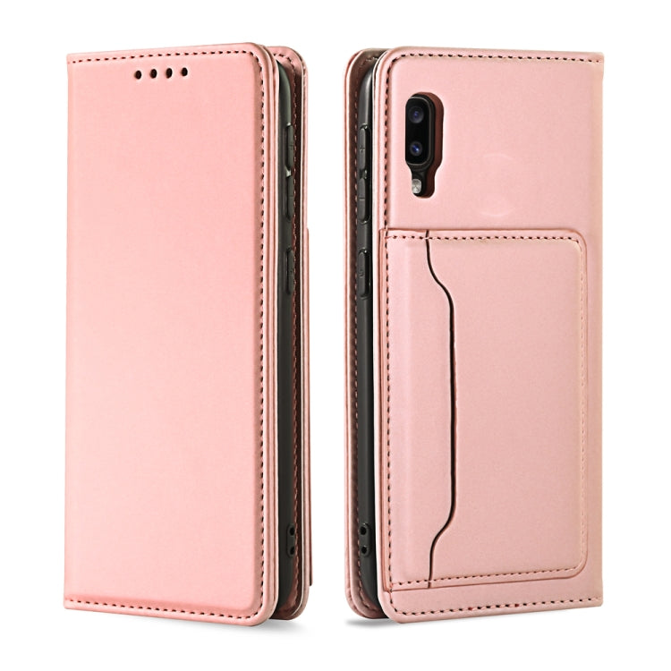 For Samsung Galaxy M10 Strong Magnetism Liquid Feel Horizontal Flip Leather Case with Holder & Card Slots & Wallet
