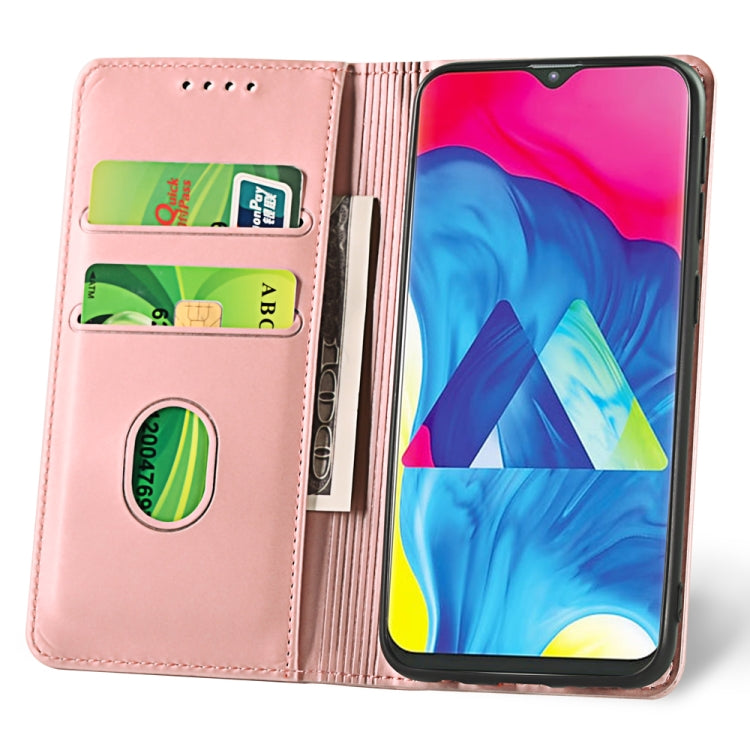 For Samsung Galaxy M10 Strong Magnetism Liquid Feel Horizontal Flip Leather Case with Holder & Card Slots & Wallet