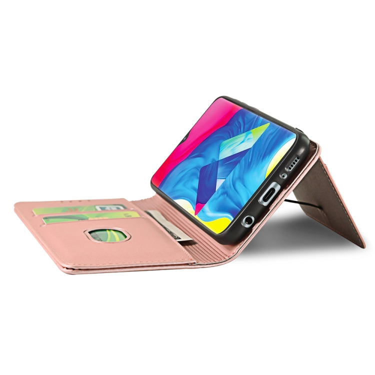 For Samsung Galaxy M10 Strong Magnetism Liquid Feel Horizontal Flip Leather Case with Holder & Card Slots & Wallet