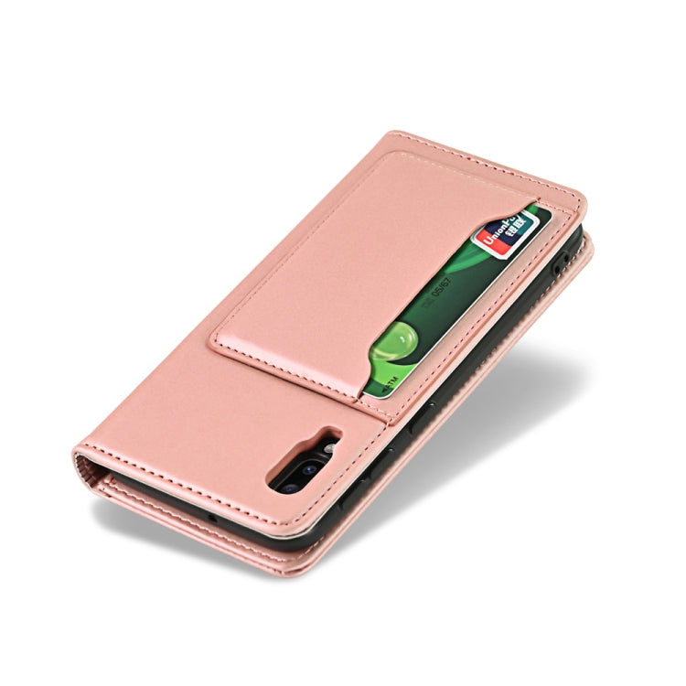 For Samsung Galaxy M10 Strong Magnetism Liquid Feel Horizontal Flip Leather Case with Holder & Card Slots & Wallet